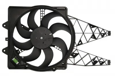 Ventilator radiator (cu carcasa) potrivit ALFA ROMEO MITO; FIAT GRANDE PUNTO, PUNTO, PUNTO EVO; VW POLO 1.3D 1.4 1.9D 06.97