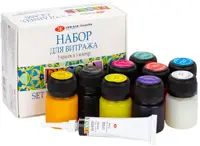 Vopsele pentru vitralii Paleta Nevskaya Decola - 9 culori, 20 ml