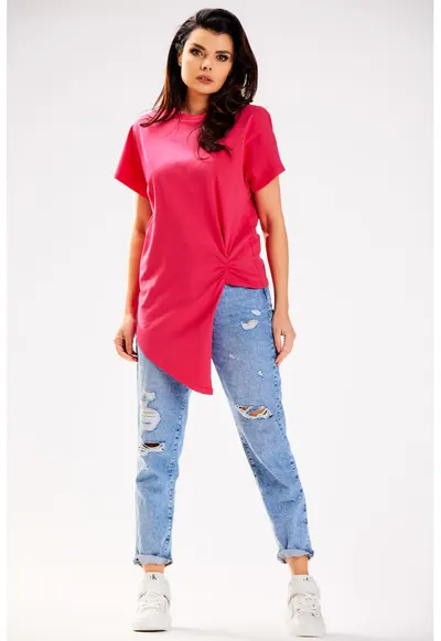 Tricou dama - Bumbac - Roz - Roz