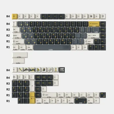 Capace pentru tastatură mecanică Keychron - PBT-113 Retro Garage, PBT, profil Cherry