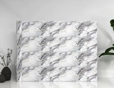 Tapet Engros Autocolant Premium Marmură Alb-Gri cu Filoane Aurii (Wide Format), Rolă 1.2 m x 3 m, F50125