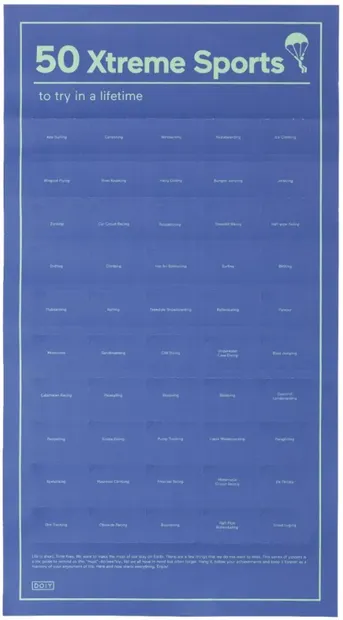 Poster interactiv Doiy Design - 50 de sporturi extreme