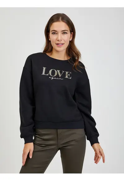 Pulover lejer cu imprimeu text