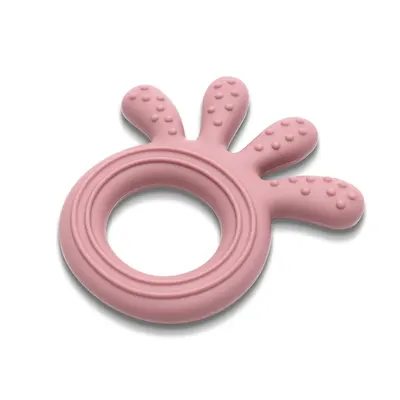 Jucarie de dentitie din silicon Lorelli Baby Care Octopus Natural Pink