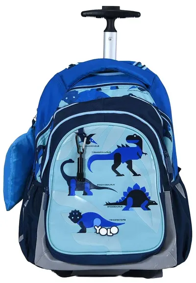 Rucsac pe roți YOLO Dino - Cu 4 compartimente