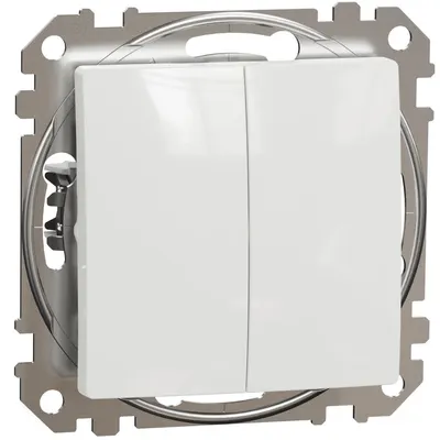 Intrerupator dublu cap scara, Schneider,SDD111108 , Sedna Design , alb