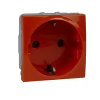 Priza schuko 16A 2 module rosu Unica