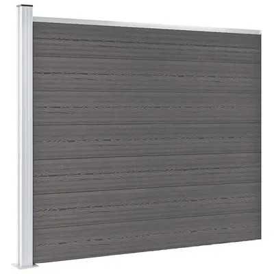 vidaXL Panou de gard, gri, 175x146 cm, WPC