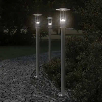Gossi lampa exterioara de podea, argintiu, 100 cm, otel inoxidabil