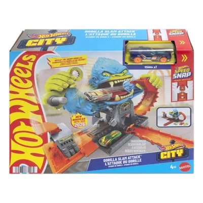 Set de joaca cu masinuta, Hot Wheels City, Gorilla Slam Attack, JHL92