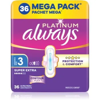 Always Platinum Super Extra Size 3 absorbante cu aripioare