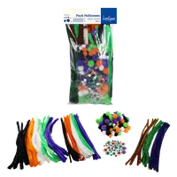 Set creativ mixt cu pom-pom, sârmă plușată și ochi mobili