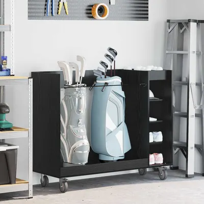 vidaXL Dulap Golf cu roata Simplu Stejar Negru 120 x 45 x 98 cm