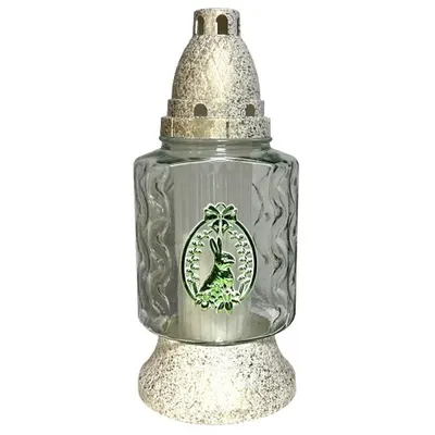 Candela din Sticla cu Decoratiune de Pasti, Iepure