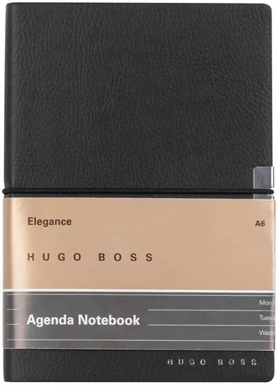 Organizator Hugo Boss Elegance Storyline - A6, cu linii, negru
