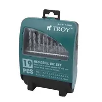 Set burghie HSS pentru metal Troy 35000, O1-10 mm, 19 piese