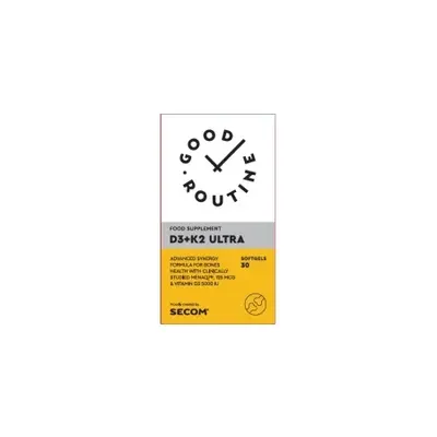 Vitamina D3 5000 UI + K2 Ultra Good Routine, 30 capsule gelatinoase moi, Secom