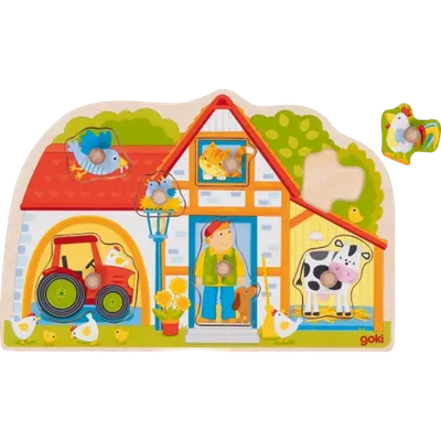Puzzle cu piese mari, pentru bebe si toddler, Casuta fermierului