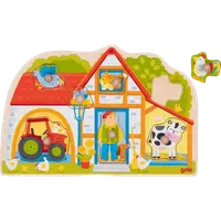 Puzzle cu piese mari, pentru bebe si toddler, Casuta fermierului