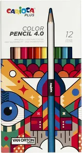 Set creioane colorate Carioca Plus - Van Orton, 4.0 mm, 12 culori
