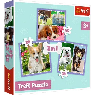 Puzzle Trefl 3 in 1 - Catelusi minunati