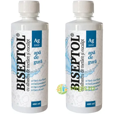 Pachet BiSeptol Apa de Gura cu Albastru de Metilen si Eucalipt 480ml+480ml