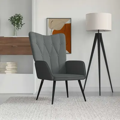 vidaXL Scaun de relaxare, gri închis, material textil