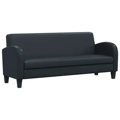 vidaXL Canapea cu 3 locuri, negru, piele artificială