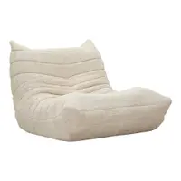 Fotoliu bean bag alb cu tapițerie din țesătură bouclé Mask – Mauro Ferretti