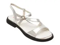 Sandale PASS COLLECTION argintii, WC60003, din piele naturala
