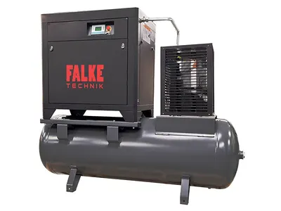 Compresor de aer profesional cu surub cu uscator de aer - 11kW, 1650 L/min, 8-10-13bari - Rezervor 500litri - Falke-FKTG-P-11-500LCOMBO