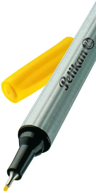 Marker cu vârf subțire Pelikan - Galben, 0.4 mm
