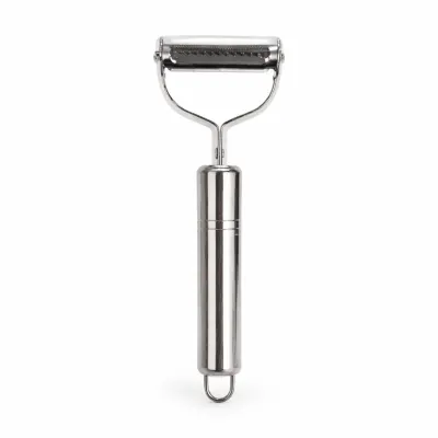 Curatator legume si fructe inox argintiu, decojitor multifunctional cu lama zimtata