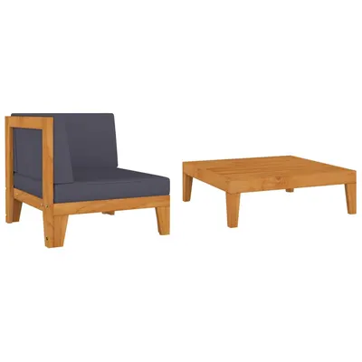 Gossi set mobilier gradina cu perne, 2 piese, lemn masiv de acacia