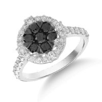 Inel din aur alb cu diamante negre de 0.522ct si diamante transparente de 0.572ct