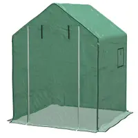 Outsunny Husa de Rezerva PE pentru Sera Calda 140x143x190cm cu Usa Rulabila Ferestre Plasa Verde | Aosom Romania
