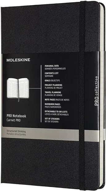 Agenda cu coperti tari Moleskine Pro Collection - Neagra