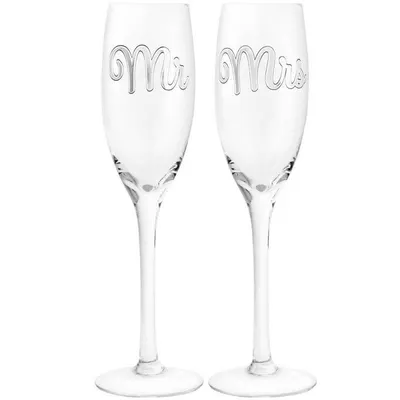 Set 2 pahare de sampanie - Mr & Mrs Flutes