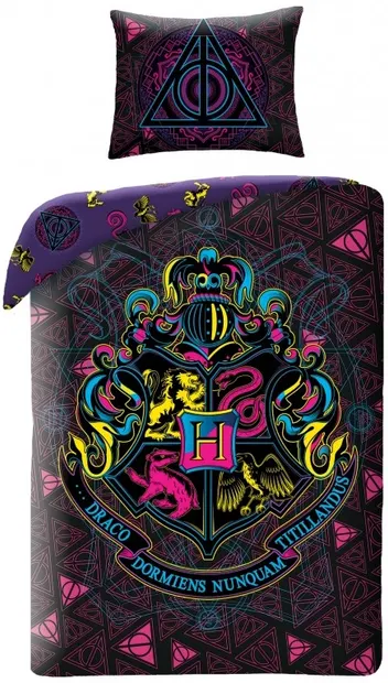 Lenjerie de pat pentru copii Halantex - Harry Potter, neon