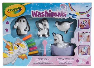 Figurine de colorat Crayola Washimals - Peculiar Pets, 4 figurine