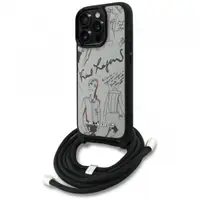 Husa MagSafe pentru Apple iPhone 16 Pro Max, Karl Lagerfeld, Saffiano Crossbody, Gri