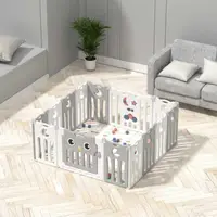 Gard pentru bebeluși Feelkids - Bufniță gri, 143 x 143 x 63 cm