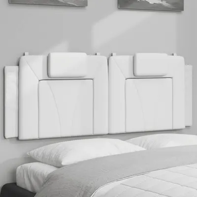 vidaXL Pernă pentru tăblie pat, Viana, alb, 120 cm, piele artificială