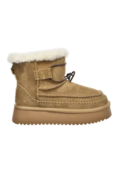 Ghete slip-on de piele intoarsa - Maro camel
