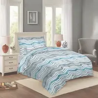 Lenjerie de pat albastră din bumbac pentru pat de o persoană 140x200 cm Jasana – Cotton House