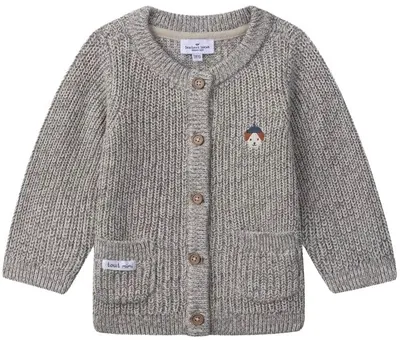 Cardigan tricotat pentru bebeluși cu buzunare Sergent Major - Laoctave, gri, 18 luni+