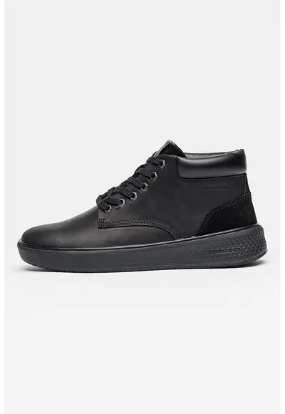 Ghete din piele cu garnituri din material sintetic Virgil - Negru