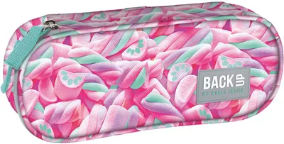 Penar oval școlar BackUp A - Marshmallow, 1 fermoar