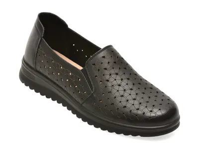 Pantofi PASS COLLECTION negri, X460006, din piele naturala