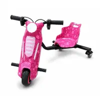 Tricicleta electrica pentru copii Drift 360 KidsCare E600 Mini Roz, motor 150W, viteza maxima 15 kmh, baterie 36V 2.4Ah, lumini LED, roti drift, kit de protectie inclus